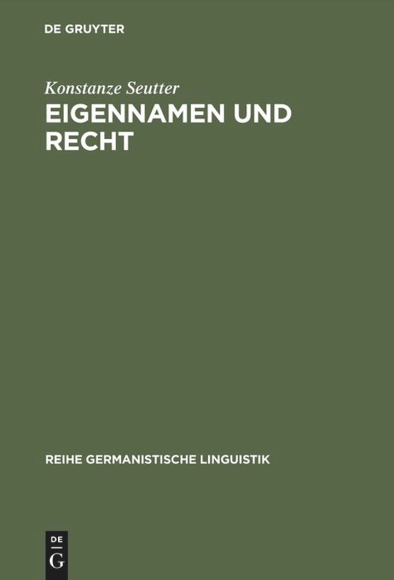 book: Eigennamen und Recht