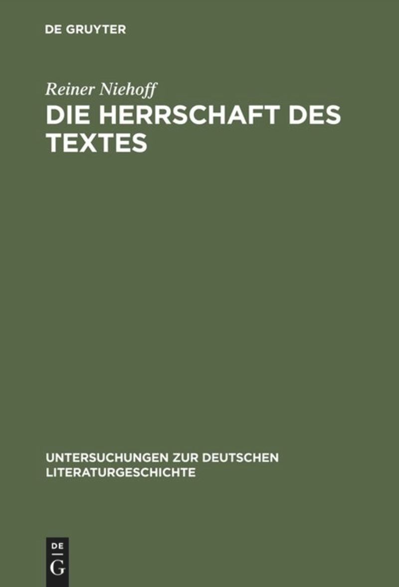 book: Die Herrschaft des Textes