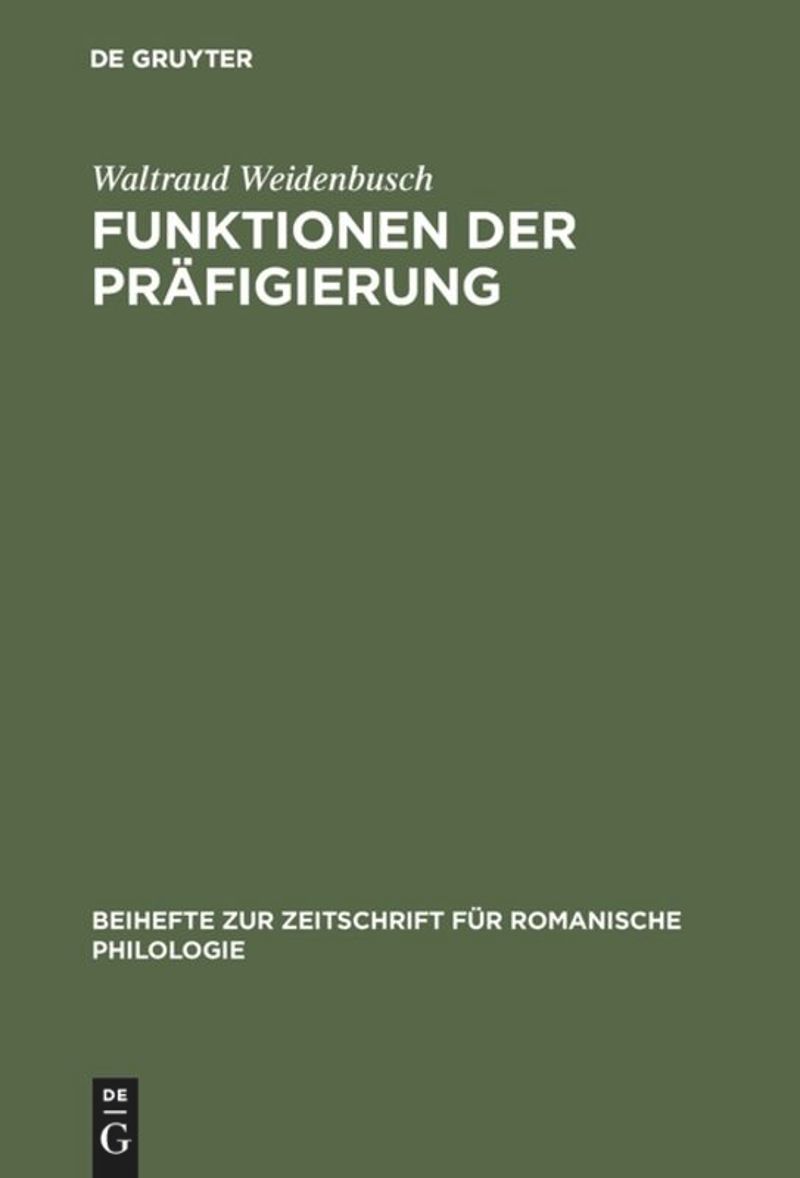 book: Funktionen der Präfigierung