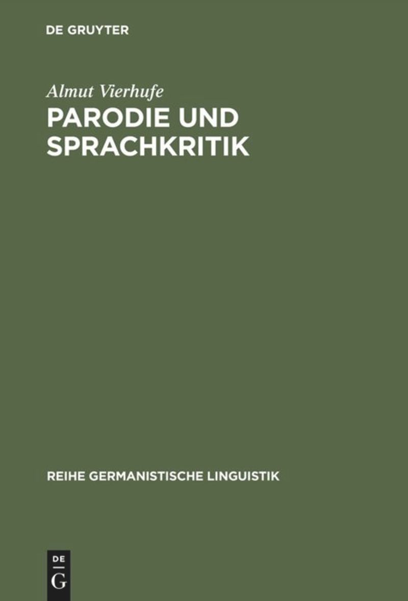 book: Parodie und Sprachkritik