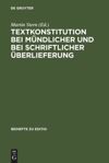 book: Textkonstitution bei mündlicher und bei schriftlicher Überlieferung