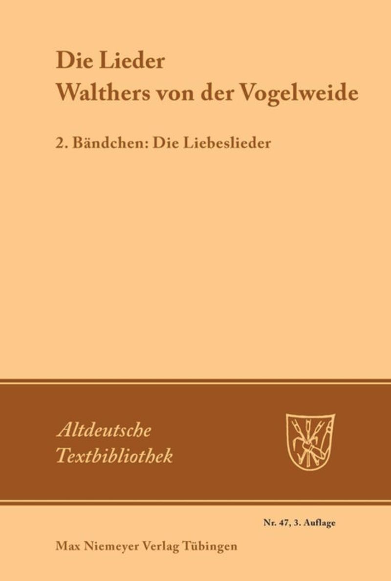 book: Die Lieder Walthers von der Vogelweide