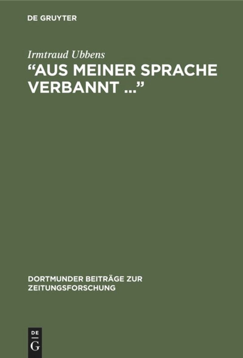 book: “Aus meiner Sprache verbannt ...”