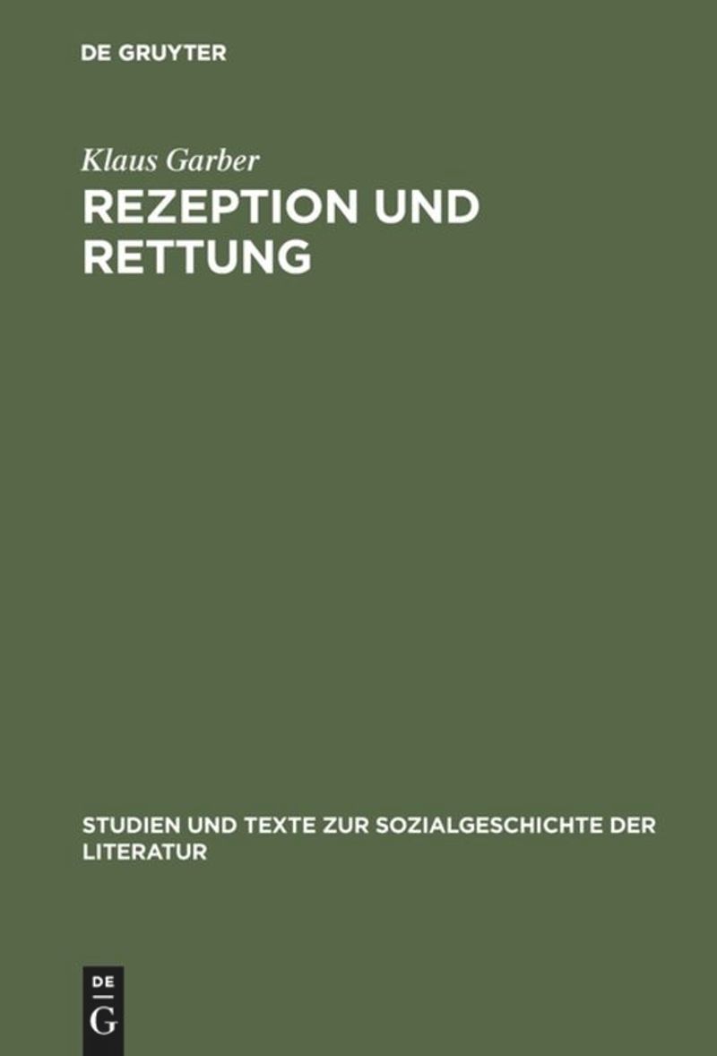 book: Rezeption und Rettung