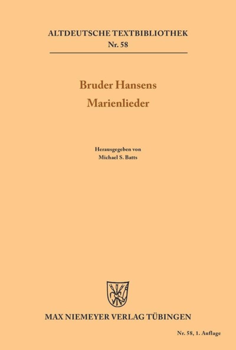 book: Bruder Hansens Marienlieder