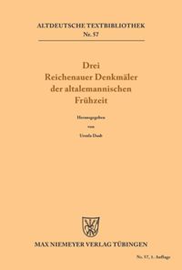 book: Drei Reichenauer Denkmäler der altalemannischen Frühzeit