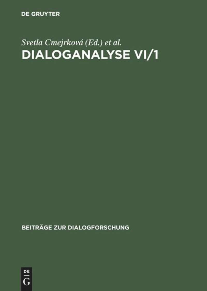 book: Dialoganalyse VI/1
