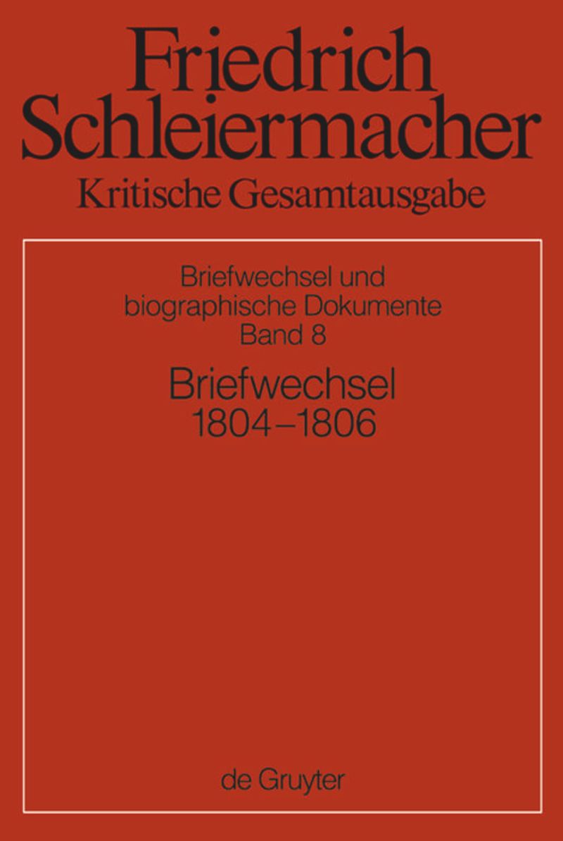 book: Band 8 Briefwechsel 1804-1806