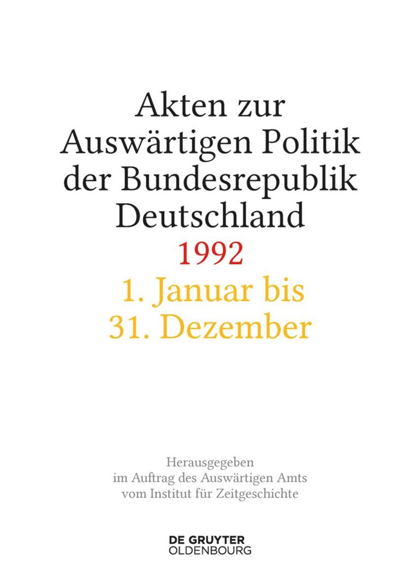 book: Akten zur Auswärtigen Politik der Bundesrepublik Deutschland 1992