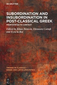 book: Subordination and Insubordination in Post-Classical Greek