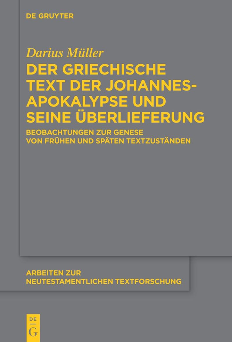 book: Der griechische Text der Johannesapokalypse und seine Überlieferung