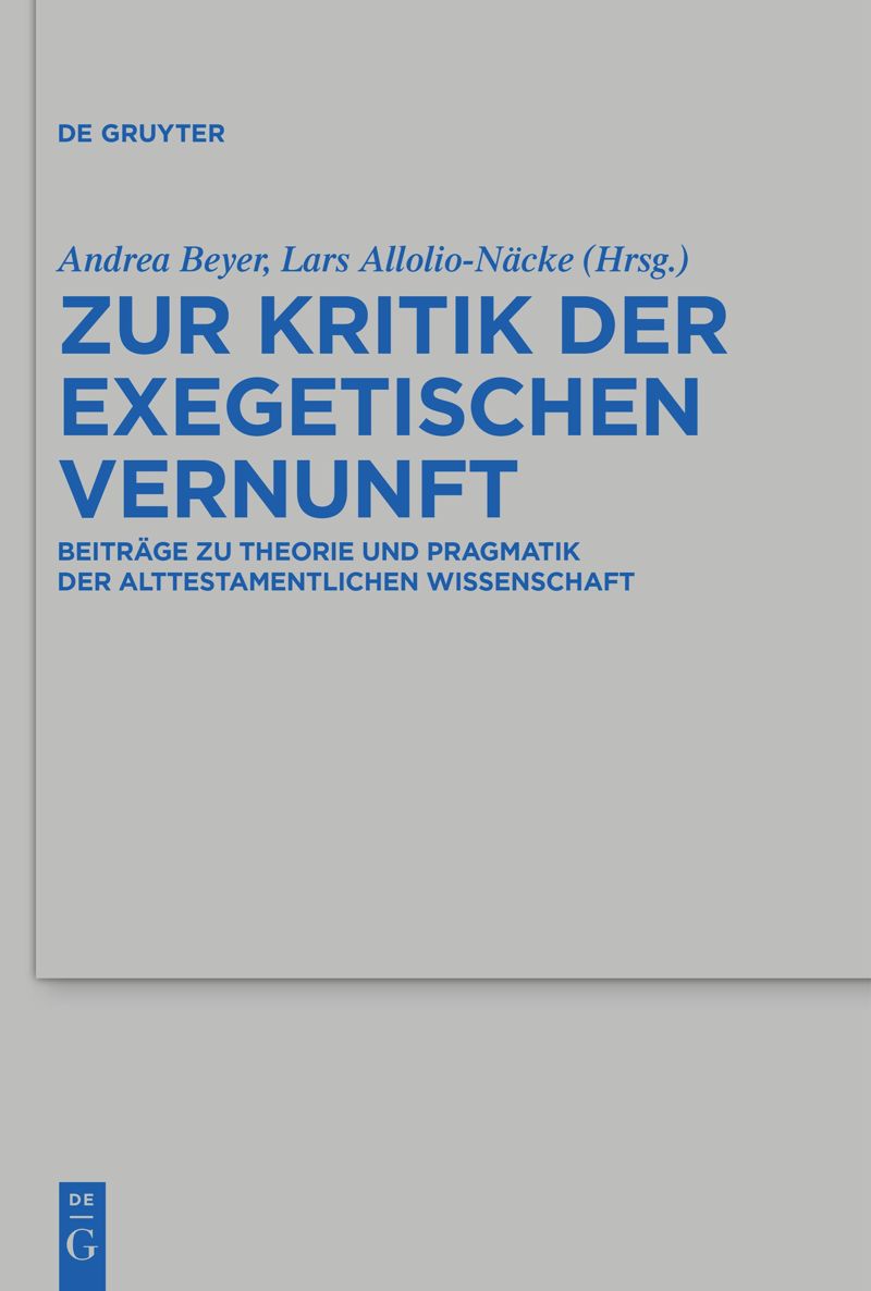 book: Zur Kritik der exegetischen Vernunft