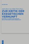 book: Zur Kritik der exegetischen Vernunft