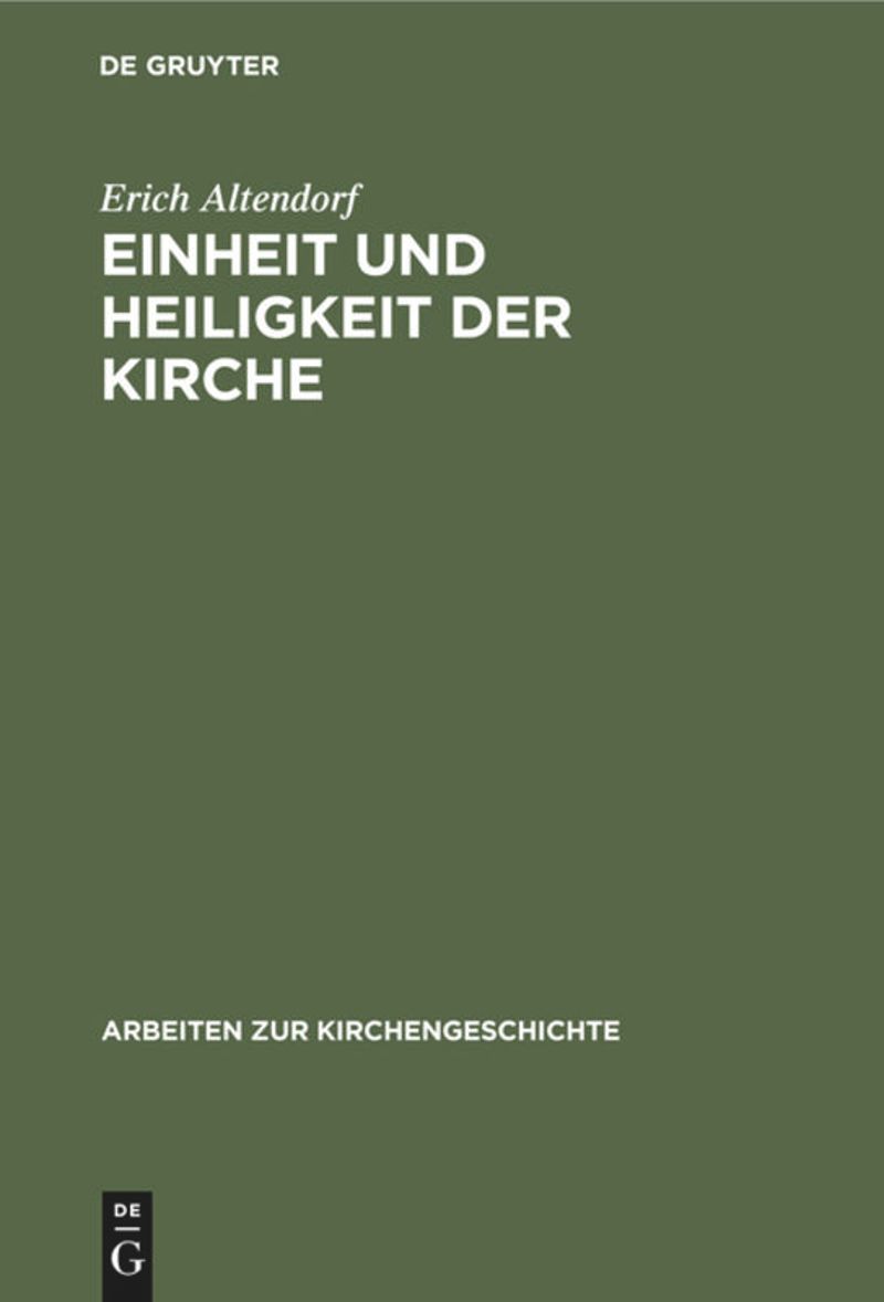 book: Einheit und Heiligkeit der Kirche