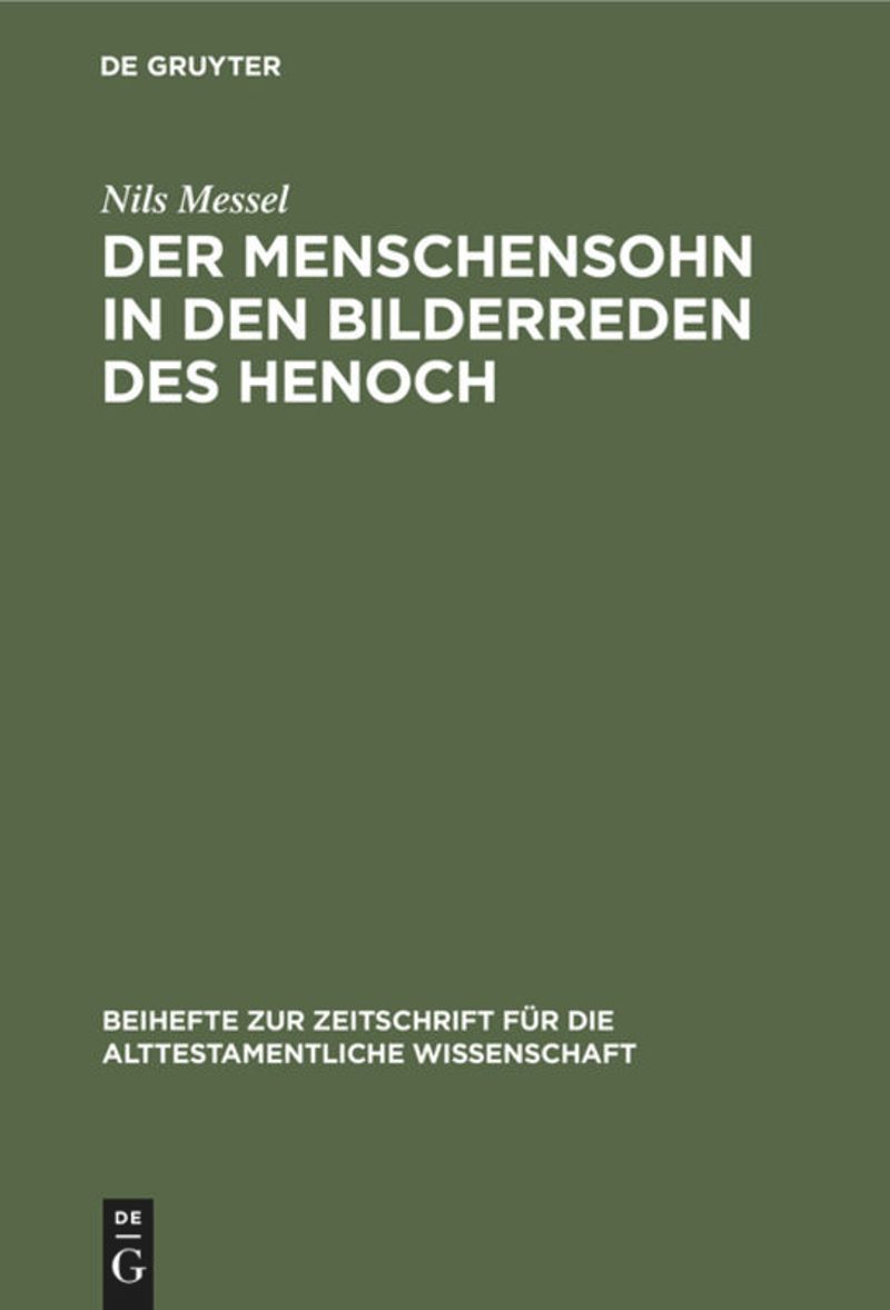book: Der Menschensohn in den Bilderreden des Henoch