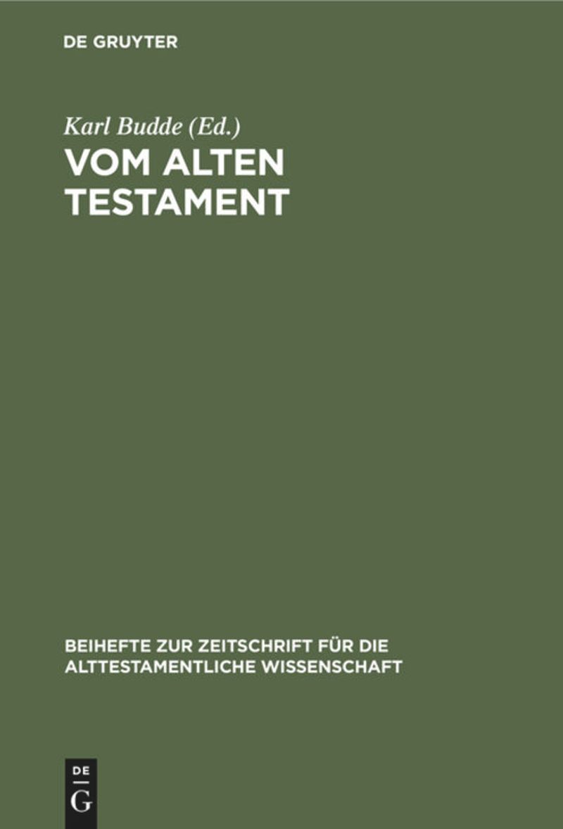 book: Vom Alten Testament