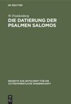 book: Die Datierung der Psalmen Salomos