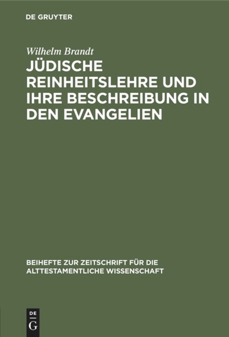 book: Jüdische Reinheitslehre und ihre Beschreibung in den Evangelien