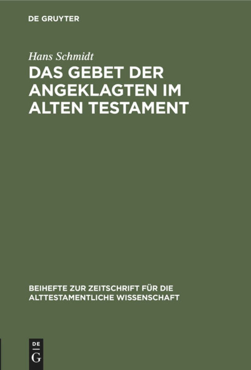 book: Das Gebet der Angeklagten im Alten Testament