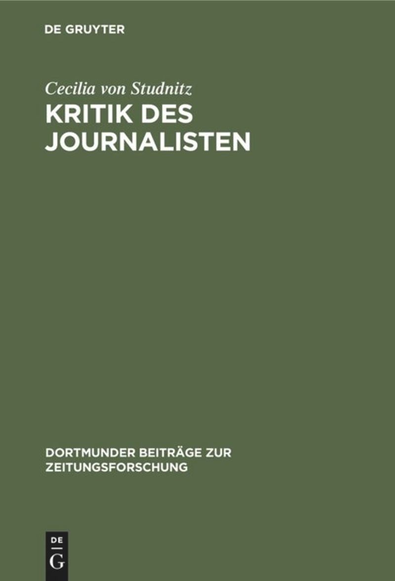 book: Kritik des Journalisten