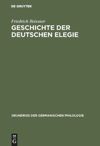 book: Geschichte der deutschen Elegie