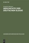 book: Geschichte der deutschen Elegie