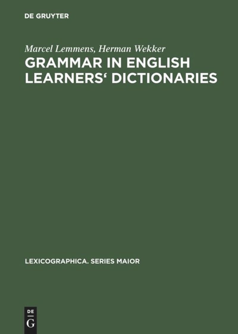 book: Grammar in English learners' dictionaries