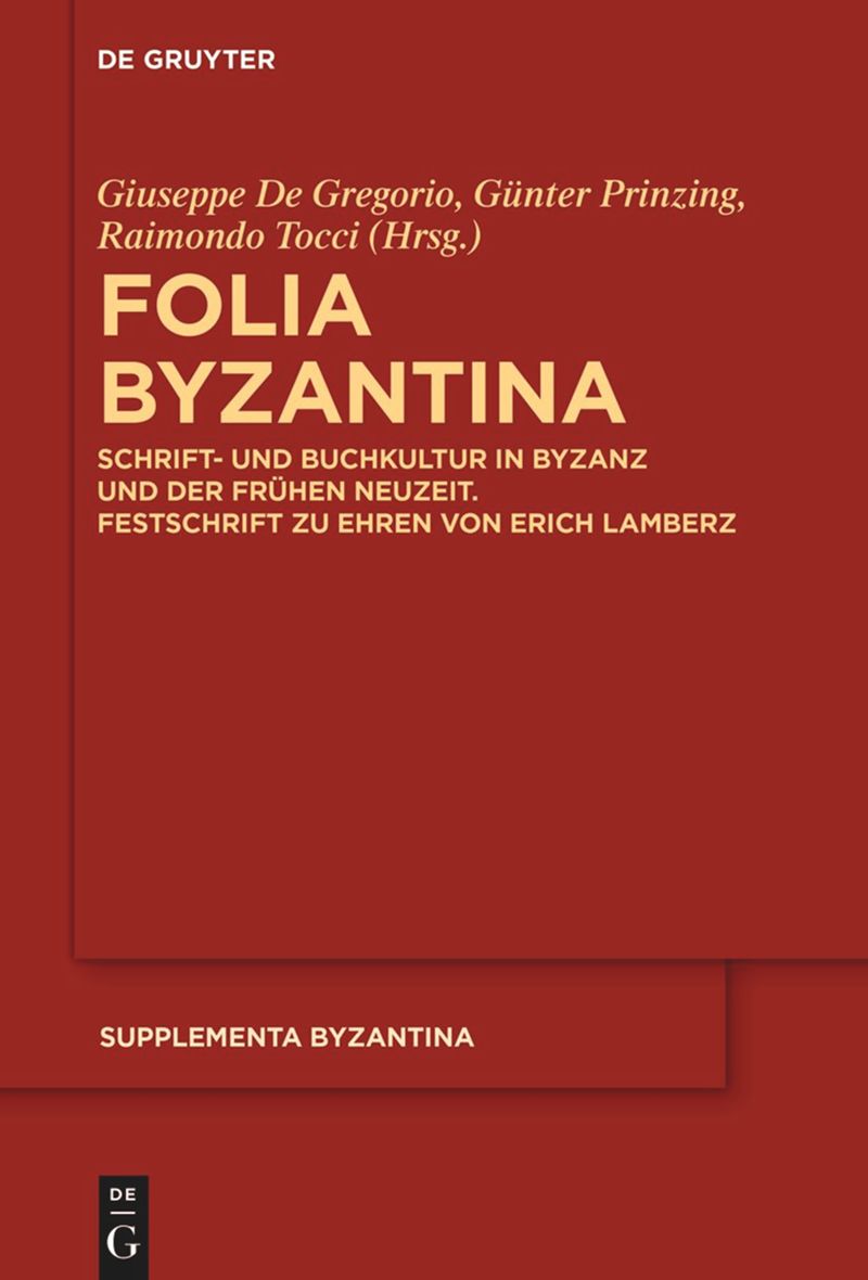 book: Folia Byzantina