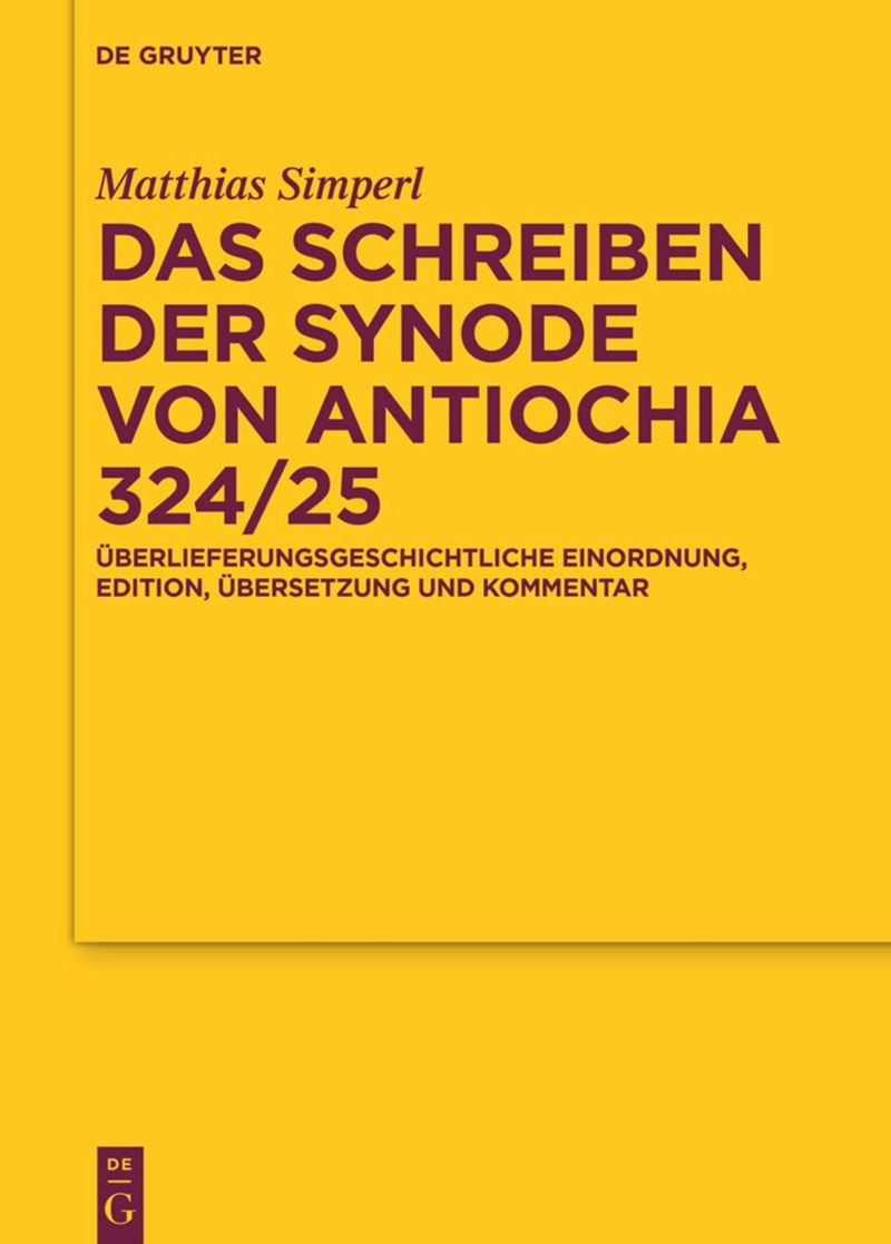 book: Das Schreiben der Synode von Antiochia 324/25