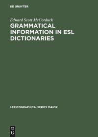 book: Grammatical Information in ESL Dictionaries