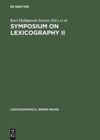 book: Symposium on Lexicography II