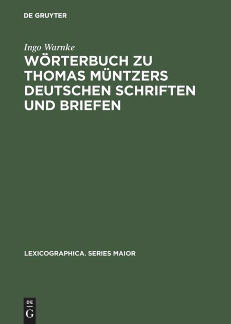 book: Wörterbuch zu Thomas Müntzers deutschen Schriften und Briefen