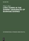book: Lyric forms in the sonnet sequences of Barnabe Barnes