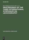 book: Proceedings of the Third International Symposium on Lexicography