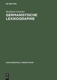 book: Germanistische Lexikographie