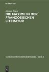 book: Die Maxime in der französischen Literatur