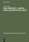 book: Das Gedicht »Qaïn« von Leconte de Lisle