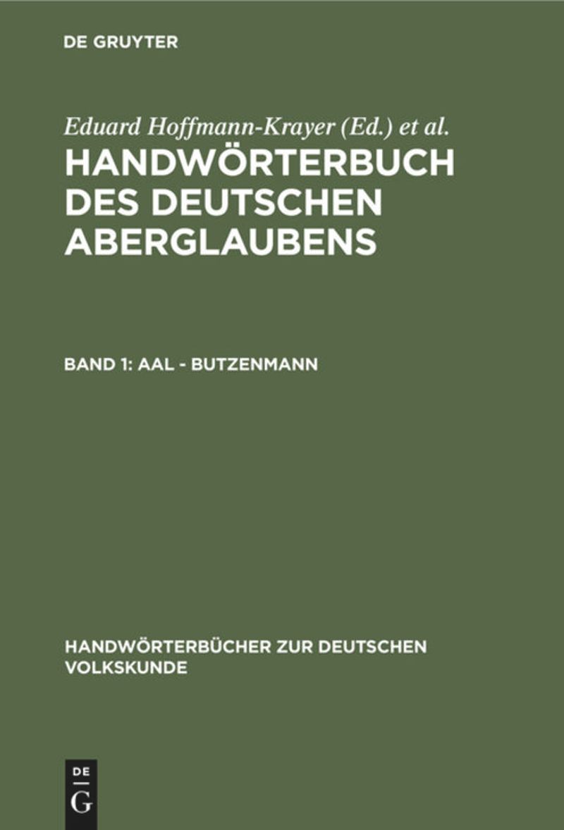 book: Band 1 Aal - Butzenmann