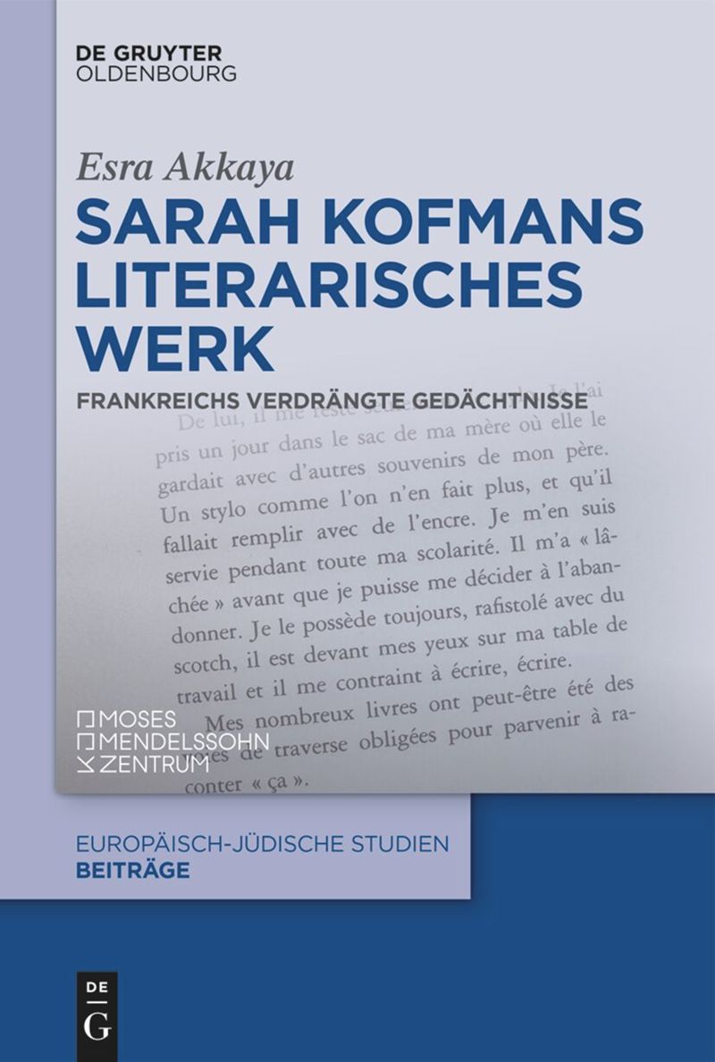 book: Sarah Kofmans literarisches Werk