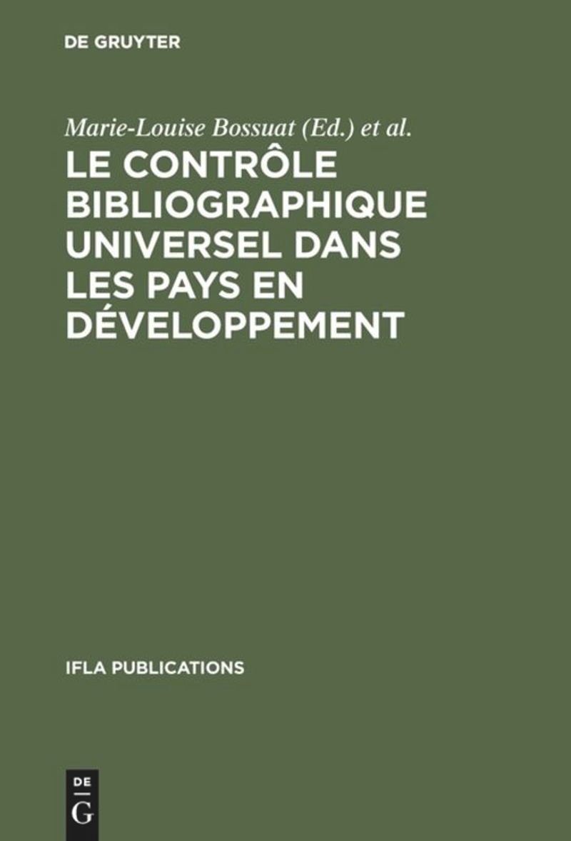 book: Le contrôle bibliographique universel dans les pays en développement