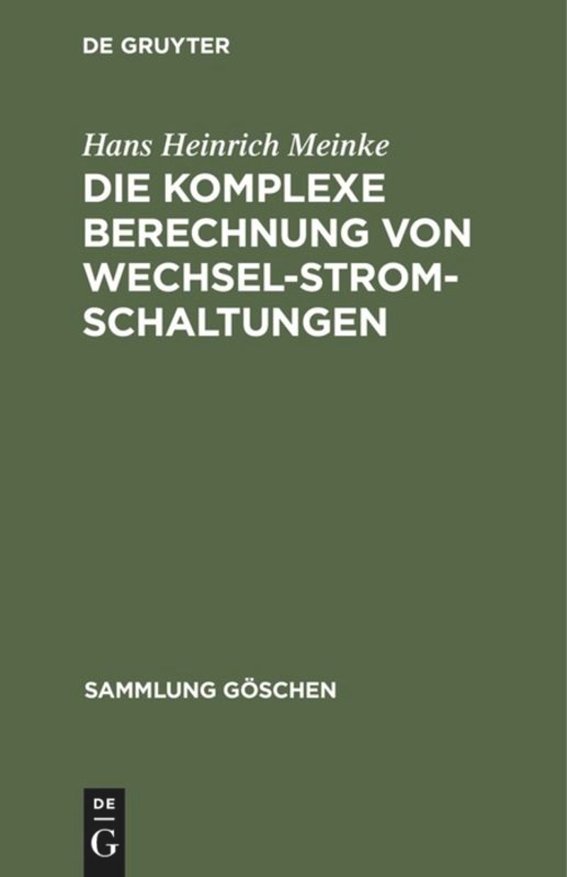 book: Die komplexe Berechnung von Wechselstromschaltungen
