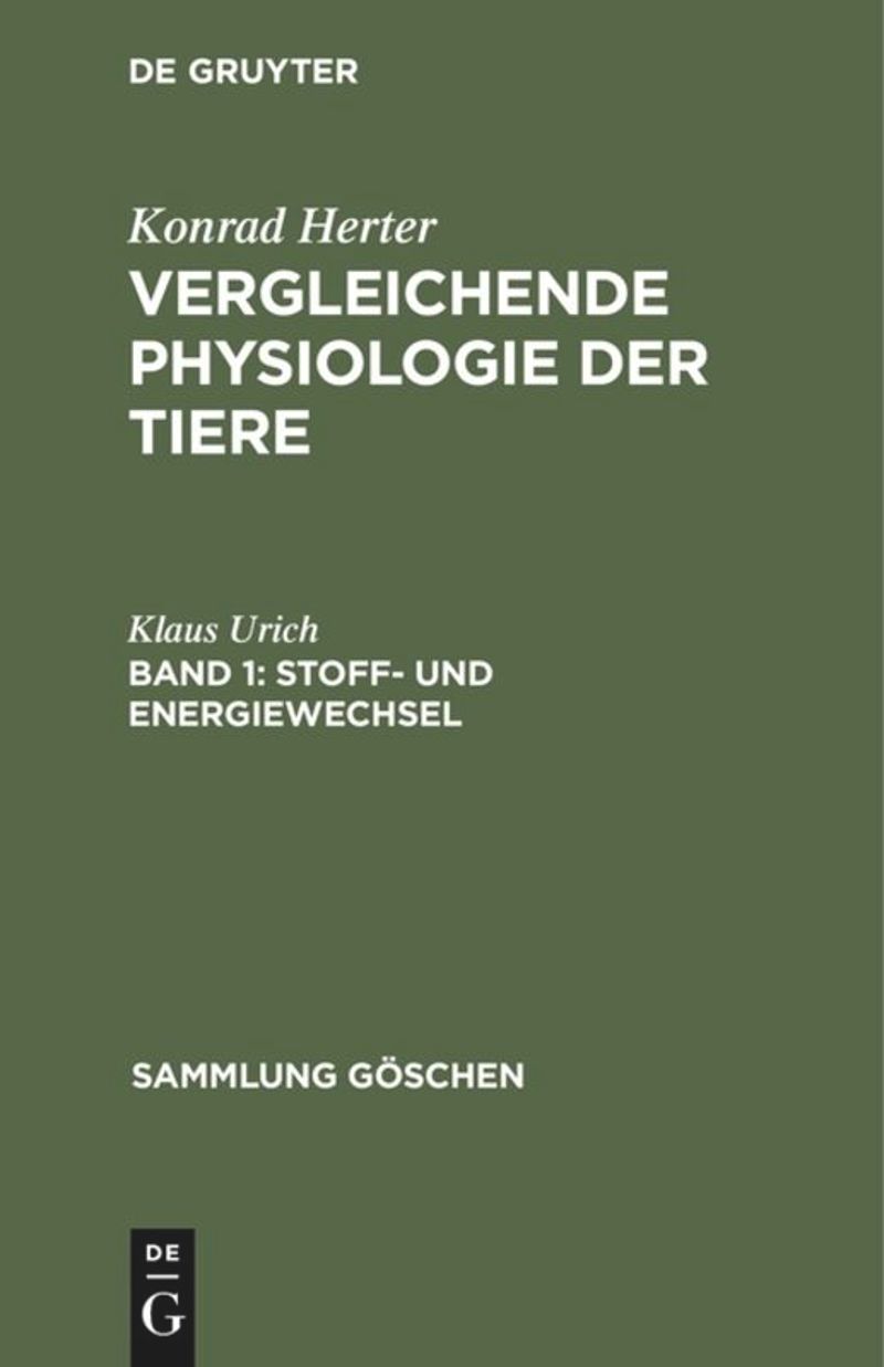 book: Band 1 Stoff- und Energiewechsel