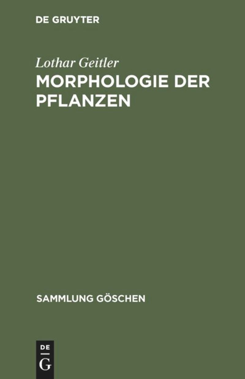 book: Morphologie der Pflanzen