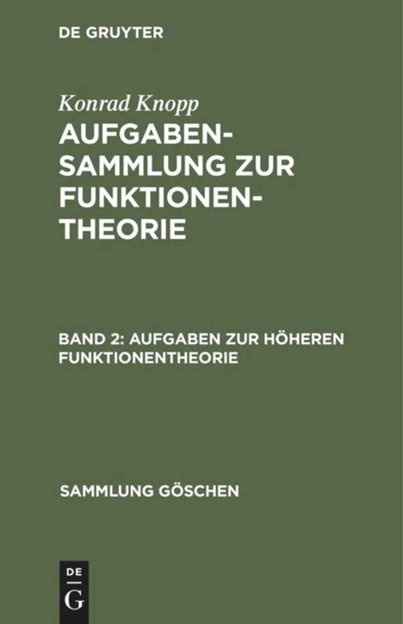 book: Band 2 Aufgaben zur höheren Funktionentheorie