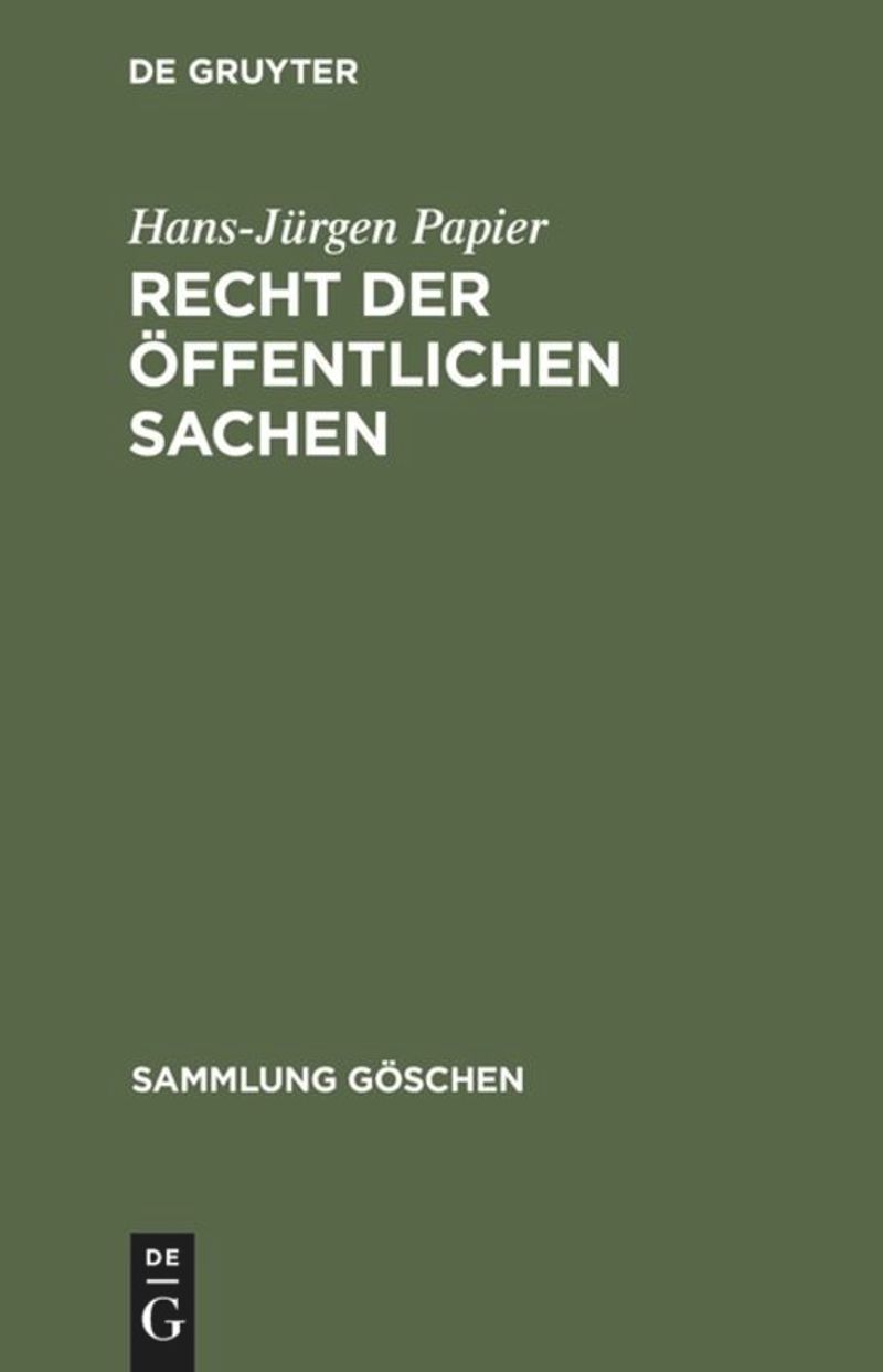 book: Recht der öffentlichen Sachen