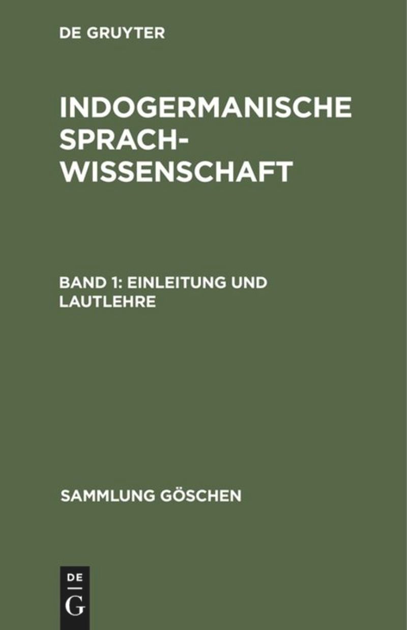 book: Band 1 Einleitung und Lautlehre