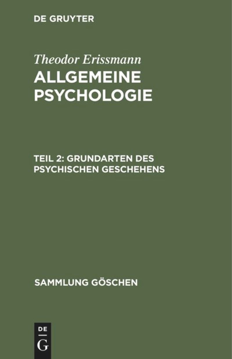 book: Teil 2 Grundarten des psychischen Geschehens