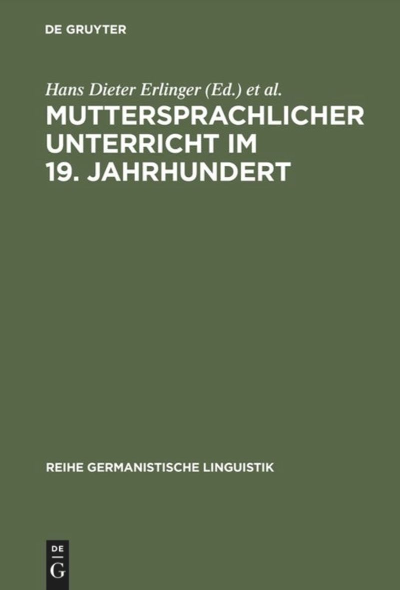 book: Muttersprachlicher Unterricht im 19. Jahrhundert