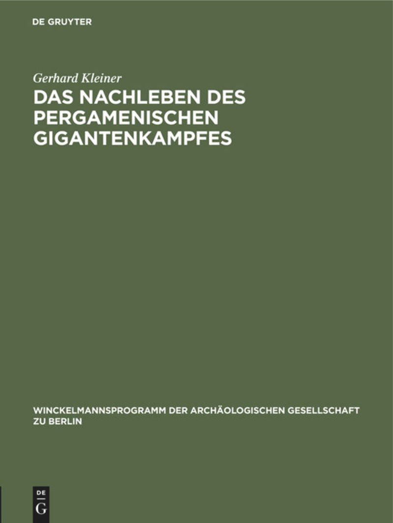 book: Das Nachleben des pergamenischen Gigantenkampfes