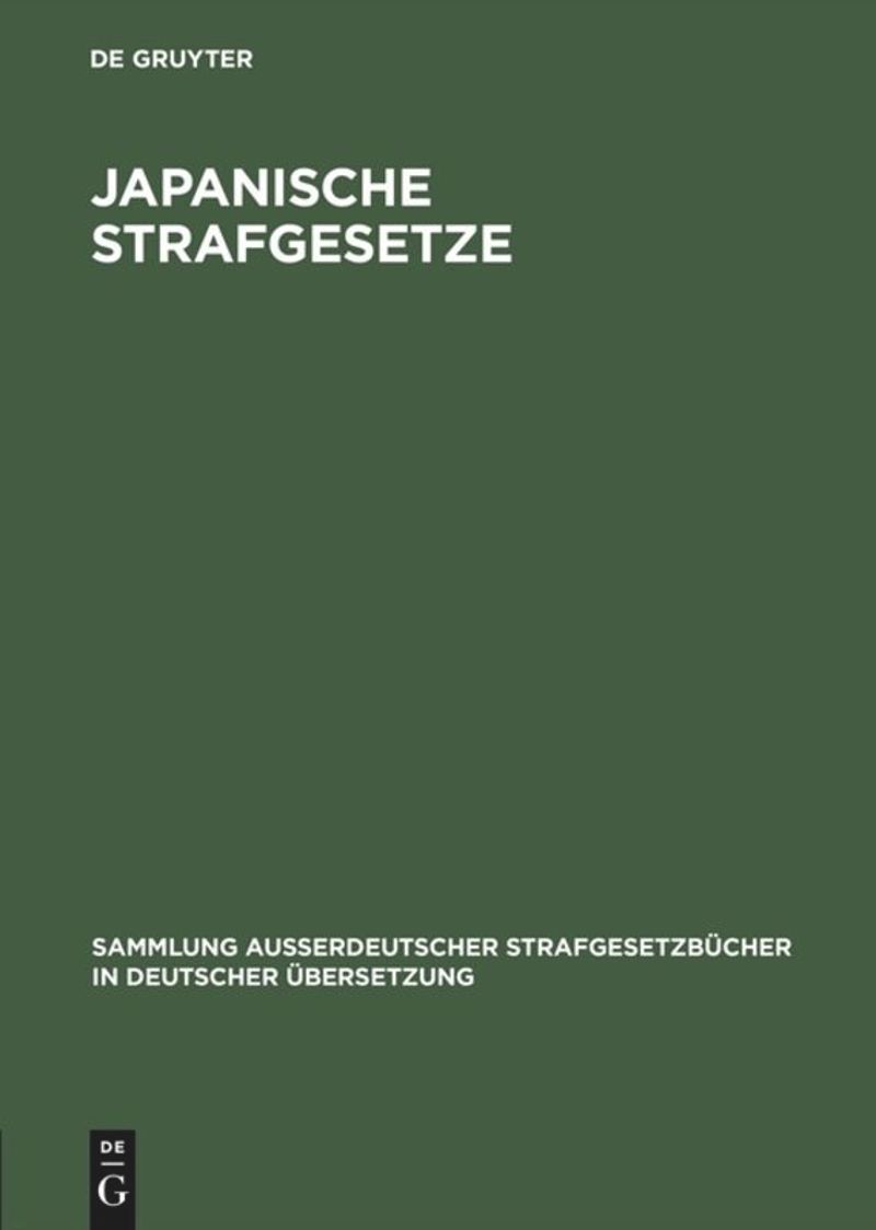 book: Japanische Strafgesetze